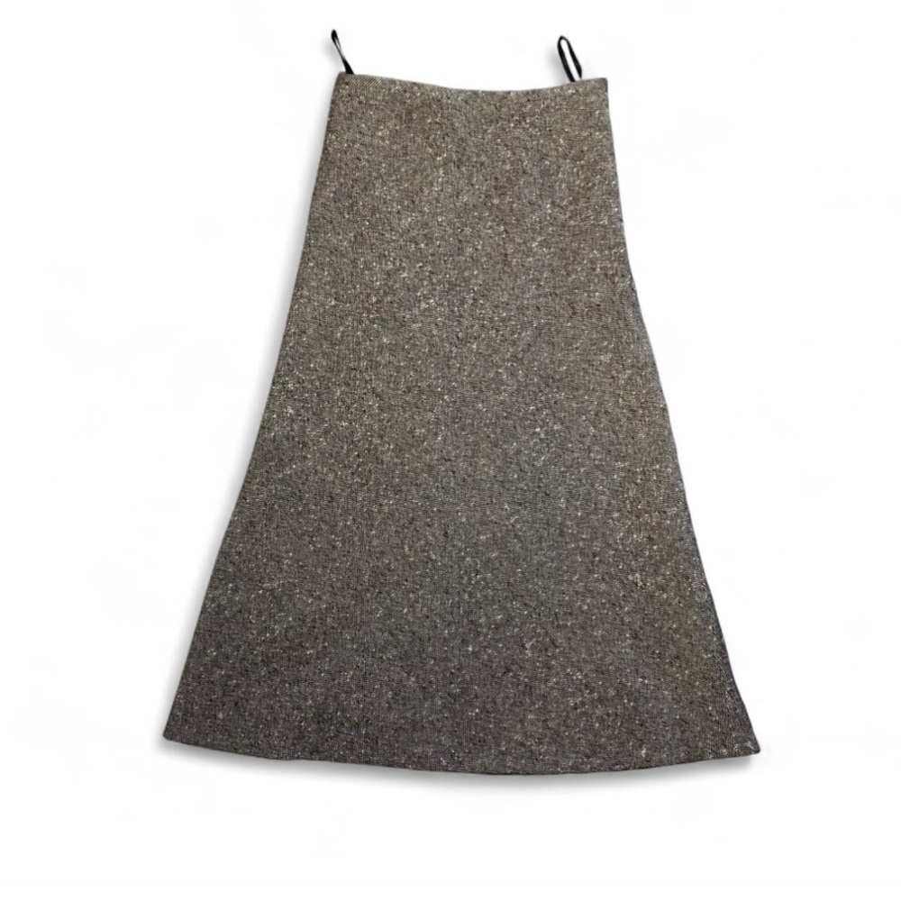 Vintage Brown Tweed Midi Skirt